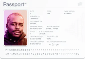 A generic looking example passport